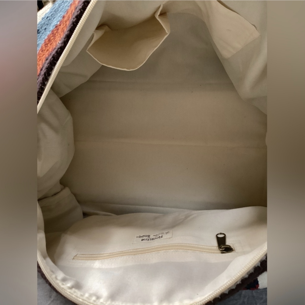 Ivory Boho Chic Travel Bag - Navajo Inspired Design - Handmade Fully Fine Cotton - Picture 13 of 13
